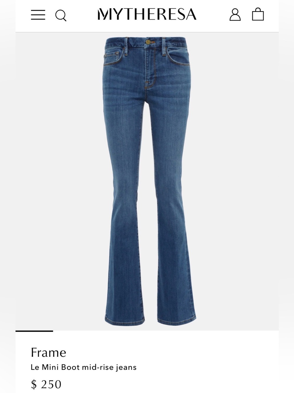 FRAME Denim Le Mini Boot Mid-Rise Blue Denim Women's Jeans Sz 30 - Picture 9 of 9